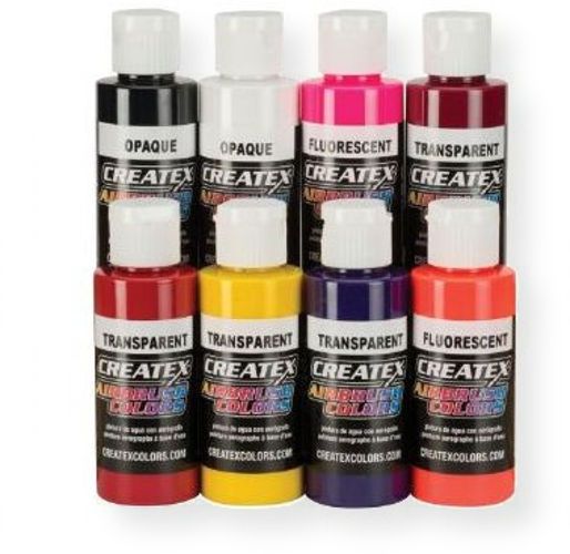Createx 5816-00 Airbrush Kent Lid Warm 8 Color Set; Set contains 2 oz bottles in 8 colors Brite Red, Flourescent Hot Pink, Red Violet, Burgundy, Flourescent Orange, Brite Yellow, Opaque White, Opaque Black; Createx Airbrush Colors are the number one, most widely used and trusted professional airbrush paint in the world; UPC 717893058161 (5816-00 581600 AIRBRUSH5816-00 CREATEX5816-00 CREATEX-5816-00 CREATEX-581600) 