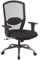 Office Star 583713 Screen Back Mesh Seat Office Chair, Thickly padded mesh fabric seat, Built in lumbar support, One touch pneumatic seat height adjustment, Height adjustable padded arms, Locking tilt control, 22W x 19.5D x 3T Seat Size, 21W x 26H x 1T Back Size, 21" Arms Max Inside, 26.25" Arms to Floor Min (583-713 583 713) 