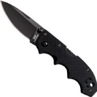 Cold Steel 58ALM Mini American Lawman Folding Knife, 2 1/2" Blade Length, 3 mm Blade Thickness, 5 7/8" Overall Length, Japanese Aus 8A Stainless Steel with Black Tuff-Ex Finish, 3 7/8" Long G-10 Handle, Stainless Pocket/Belt Clip, Weight 2.6 oz, UPC 705442007937 (58-ALM 58 ALM) 