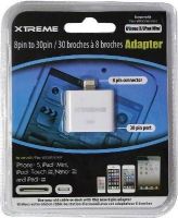 Xtreme 59051 White 8-Pin to 30-Pin Adapter For use with iPhone 5, iPad Mini, iPod Touch 5th Gen, Nano 7th Gen and iPad 4th Gen; Connects your 8 pin device to to any 30 pin cable/dock; UPC 805106590512 (59-051 590-51) 