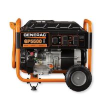Generac  5975-GP5500-CSA GP Series 5500 Watt Portable Generator, Yellow and Black;  The Generac OHV engine incorporates splash lubrication and provides long life; Large-capacity steel fuel tank with incorporated fuel gauge provides durability and extended run times; UPC  696471059755 (GENERAC  5975GP5500CSA GENERAC  5975 GP5500-CSA GENERAC  5975-GP5500-CSA GENERAC  5975 GP-5500-CSA GENERAC  5975/GP5500/CSA GENERAC  5975 GP 5500 CSA) 