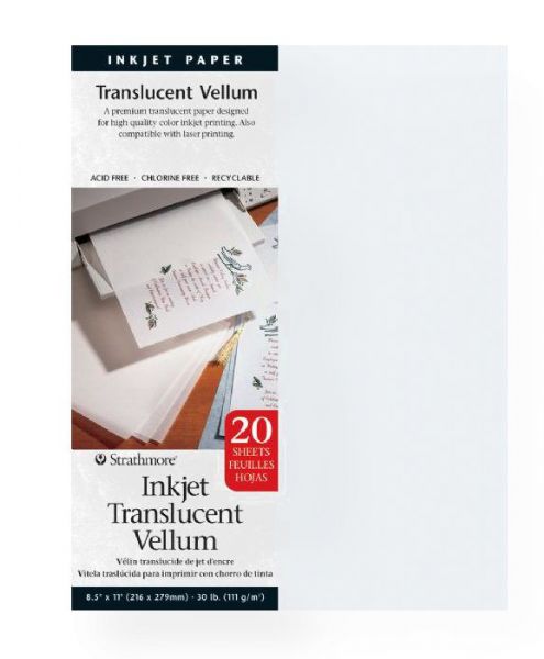 Strathmore 59-803 Inkjet Printable Translucent Vellum 20-Pack 8.5