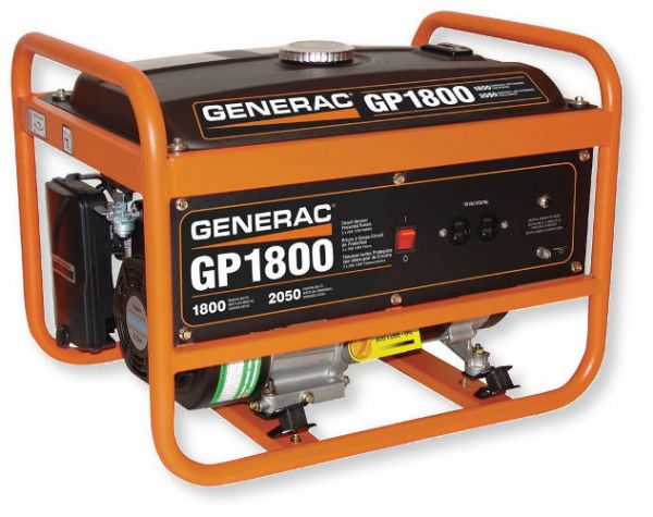 Generac 5981 GP1800 GP Series 1,800 Watt Portable Generator, Yellow and Black;  The Generac OHV engine incorporates splash lubrication and provides long life; Large-capacity steel fuel tank with incorporated fuel gauge provides durability and extended run times; UPC 696471059816 (GENERAC 5981GP1800 GENERAC 5981 GP1800 GENERAC 5981-GP1800 GENERAC 5981 GP-1800 GENERAC 5981/GP1800 GENERAC 5981 GP 1800)