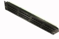 Leviton 5G596-U24 GigaMax CAT 5e Flat 110-Style Patch Panel, 24-port, 1RU; Panel offered in 24-port configurations and 12-port U89 Block for wall-mount applications, Patented Retention Force Technology protects tines from damage from 4- or 6-pin plugs, Craft-friendly installation, Universal T568A and T568B wiring cards for 110-style IDC terminations, UPC 078477178485 (5G596U24 5G596 U24) 