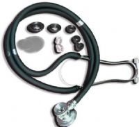 SunMed 6-0028-00 Sprague Rappaport, Black, Eliminates the need for different stethoscopes for infants, children and adults; Selection of the proper head permits desired acoustical responses in low, medium and high pitched sounds; Heavy wall 22” tubing and choice of ear tips help reduce leakage of sound and extraneous noise (6002800 60028-00 6-002800) 