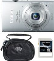 Canon 6021B001-3-KIT PowerShot ELPH 320 HS Digital Camera, Silver with BL-304 Case & 8GB SD Memory Card, 3.2-inch TFT Touch Panel Color LCD with wide viewing angle, 16.1 Megapixel High-Sensitivity CMOS sensor and DIGIC 5 Image Processor, 4x Digital Zoom, Focal Length 4.3 (W) - 21.5mm (T) (35mm film equivalent: 24 - 120mm), UPC 837654978764 (6021B0013KIT 6021B0013-KIT 6021B001-3KIT 6021B001 3-KIT) 