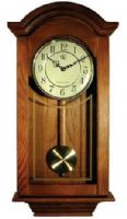 River City Clocks 6023O Classic Regulator Wall Clock, Oak finished cabinet, Cream colored dial with 1 inch Arabic numerals, Full length hinged front door allows easy access to movement; Volume control with night silence and night volume reduction; 4/4 Westminister or Ave Maria chime with hourly strike; Operates on two C cell, UPC 757456998008 (6023-O 6023 O 6023 River City Cuckoo Clocks) 