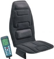 Comfort Products 60-2910 Ten Motor Massaging Seat Cushion in Black simulated suedefabric, Ten invigorating massage motors for the upper back, lower back and thighs, Soothing heat treatment, Memory foam in neck rest and lumbar support pads, Easy to operate hand held electronic controller, Side pouch for storage, AC and DC adaptors for home, office and auto (60-2910 60 2910 602910) 