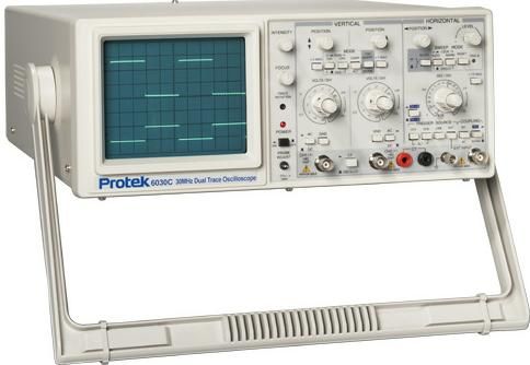 Protek 6030C Dual Trace Oscilloscope with Component Tester, 30 MHz Vertical Bandwidth, LCR Component Tester, x5 Mag for Vertical Input and x10 for Horizontal (6030C 6030-C 6030 C Protek6030C Protek-6030C Protek 6030C)
