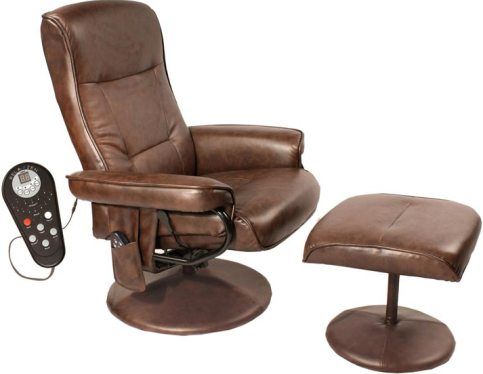 Comfort Products 60-425111 Leisure Recliner Chair With Massage, Comfort Soft upholstery looks and feels like top leather, Swivel, recline and recline tension, 8 vibration motors massage the back, thighs and calves, 9 preprogrammed massage modes and 5 intensity levels, Soothing heat treeatment in lumbar area, Brown Finish (60-425111 60 425111 60425111)
