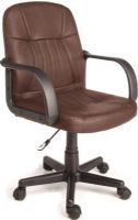 Comfort Products 60-5607M08 Mid Back Leather Office Chair, Genuine split leather, Molded polypropylene loop arms, Molded nylon base, All surface casters, 17.5" - 20.38" Adjustable seat height, 18.12" W Back Width, 20.25" H Back Height, 18.12" W Seat Width, 17.75" D Seat Depth, Chocolate Brown leather Color (60-5607M08 60 5607M08 605607M08) 