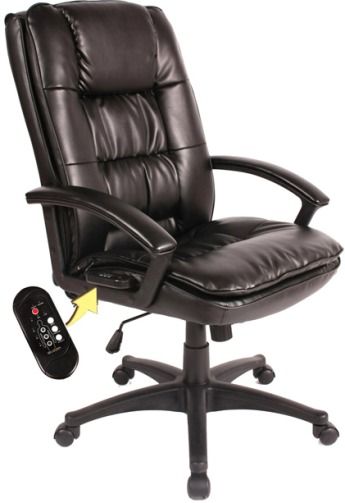 Comfort Products 60-6810 Leather Executive Chair with 5-Motor Massage, Thick pillow-top seat cushions, Soft bonded leather upholstery, Padded PP armrests with nylon base, Tilt, tension, lock, swivel, pneumatic lift height adjust, 5 vibration massage motors relax the back and thighs, 5 hour rechargeable battery and built-in controller, Replaced 60-5610 605610 (606810 60 6810 606-810)