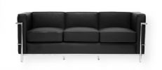 Wholesale Interiors 610-SOFA-BK Sofa Le Corbusier Style, Elegant piped edging, Sleek leather and leather match upholstery, Sturdy stainless steel frame, Unique block design with elegant piped edging, Comfortable high density foam fill, 16" Seat Height, 27.5" BackToFront, UPC 878445007430, Black Finish (610SOFABK 610-SOFA-BK 610 SOFA BK 610SOFA 610-SOFA 610 SOFA) 