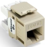 Leviton 61110-RI6 eXtreme Cat 6+ QuickPort Connector, Ivory, 8P8C Position/Conductor, Channel/Component Rated Connector, 110 Punchdown Termination, 50 microinches thick Gold-Plated Contact Surface Material, 100 microinches thick Nickel-Plated Contact Sub-Surface Material, Phosphor Bronze Contact Base Material, UPC 078477144572 (61110RI6 61110 RI6) 