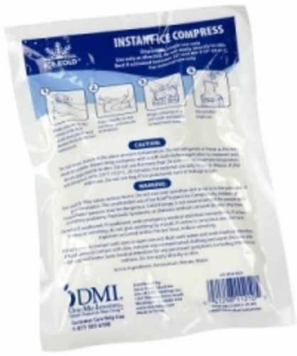 Mabis 612-0012-9850 Junior Instant Ice Compress, Bulk, 50 per Case, Squeeze to activate, Remains cold for 30 minutes, Recommended for muscular pain relief and to reduce swelling, Remains flexible when activated, Disposable - 1 time use only, Latex Free , 4-3/4