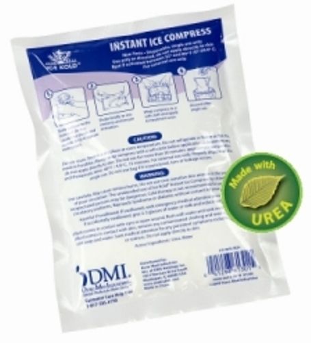 Mabis 613-0010-9824 Instant Ice Compress with UREA; 24 per Case, Squeeze to activate, Remains cold for 30 minutes, Recommended for muscular pain relief and to reduce swelling, Remains flexible when activated, Disposable - 1 time use only, Non-toxic, Latex free, 6