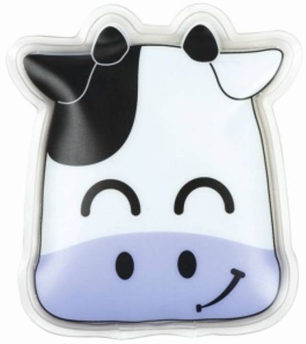 Mabis 615-0060-9824 Margo Moo Reusable Hot & Cold Pack, Fun, kid friendly design provides comforting pain relief, Sized for a kids hand, Microwave for heat, freeze for cold, Reusable, Latex Free, 3-7/8