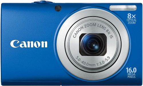 Canon 6152B001 PowerShot A4000 IS Digital Camera, Blue, 3.0-inch TFT Color LCD with wide-viewing angle, 16.0 Megapixel Image Sensor with DIGIC 4 Image Processor, 8x Optical Zoom with 28mm Wide-Angle lens and Optical Image Stabilizer, 4x Digital zoom, 1/2.3-inch CMOS, Focal Length 5.0 (W) - 40.0 (T) mm, UPC 013803146387 (6152-B001 6152 B001 6152B-001 6152B 001)