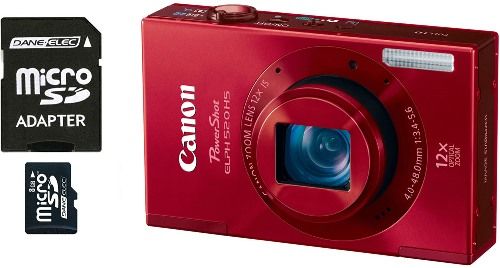 Canon 6171B001-2-KIT PowerShot ELPH 520 HS Digital Camera Red with 8GB Micro SD Card, 3.0-inch TFT Color LCD Monitor, 12x Optical Zoom, Optical Image Stabilizer and 28mm Wide-Angle lens, 4.0 (W) - 48.0mm (T) Focal Length, 4x Digital Zoom, Maximum Aperture f/3.4 (W) - f/5.6 (T), Shutter Speed 1-1/4000 sec., UPC 837654979471 (6171B0012KIT 6171B0012-KIT 6171B001-2KIT 6171B001 2-KIT)