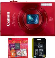 Canon 6171B001-3-KIT PowerShot ELPH 520 HS Digital Camera Red with 8GB Micro SD Card & Software, 3.0-inch TFT Color LCD Monitor, 12x Optical Zoom, Optical Image Stabilizer and 28mm Wide-Angle lens, 4.0 (W) - 48.0mm (T) Focal Length, 4x Digital Zoom, Maximum Aperture f/3.4 (W) - f/5.6 (T), Shutter Speed 1-1/4000 sec., UPC 091037251732 (6171B0013KIT 6171B0013-KIT 6171B001-3KIT 6171B001 2-KIT) 