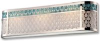 Satco NUVO 62-144 Three-Lights Wall Mounted LED Vanity Light with White Glass and Removable Aquamarine Insert in Polished Nickel Finish, 120 Volts, 26 Watts, LED Lamp type, 2080 Lumens Output, UL Listed, Width 26.75 Inches, Height 7.00 Inches, Weigth 2 Pounds, UPC 045923321443 (SATCO NUVO 62-144 SATCO NUVO62-144 SATCONUVO 62-144 SATCONUVO62-144 SATCO NUVO 62144 SATCO NUVO 62 144) 