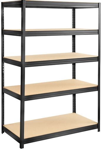 Safco 6244BL Boltless Steel and Particleboard Shelving 48x24, Black Powder Coat Finish, 1
