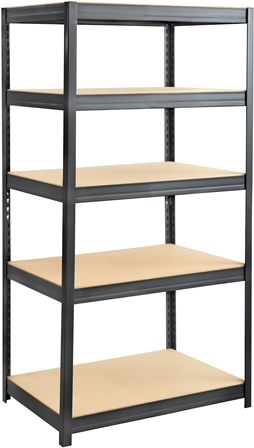 Safco 6247BL Boltless Steel and Particleboard Shelving 36x24, Black Powder Coat Finish, 1