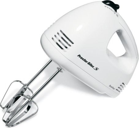 Proctor Silex 62509RY Easy Mix 5 Speed Hand Mixer, White, Bowl Rest feature, 100 Watts, Beater eject (62509-RY 62509R 62509 RY)