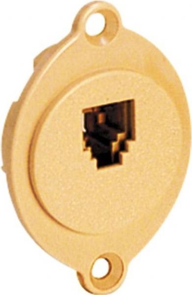 Suttle 625F4-50 Ivory Simplex Modular 4-conductor Jack, Simplex, Modular flush mount jack, No faceplate, 6-position, Screw terminals (625F450 625F4-50 625F4 50)