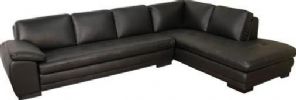 Wholesale Interiors 625-M9812 Sofa and Chaise Set Black, Left-sided chaise, Top grain leather on the seating, Leatherette on the back and side, Legs made of solid rubber wood, Black color, Clean lines, Sturdy construction, Comfortable high density foam fill, 16"H Seat, 123"L x 87"D x 31"H Set, 86"L x 36.5"D x 31"H Sofa, 87"L x 36.5"D x 31"H Chaise, UPC 847321003101 (625M9812 625-M9812 625 M9812) 