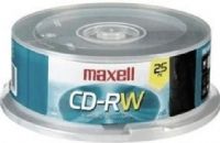 Maxell 630026 Storage media CD-RW, 700 MB Native Capacity, 80min Recording Time, 25 Media Included Qty, 4x Max. Write Speed, UPC 025215622946 (63-0026 63 0026) 