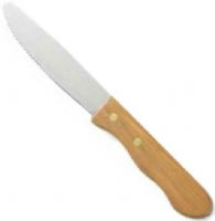 Walco 630527 Stainless Steak Knife, 4 3/4" SS Blade Round Tip, Dark Hardwood, Price per Dozen, Case Pack 1 Dozen, Sold by the Case (630-527 630 527) 