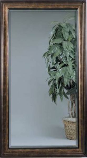Bassett Mirror 63088-846EC Beckett Leaner Mirror, Gold Leaf with Brown Glaze Finish, Rectangular Frame Shape, Framed, Traditional Style, Floor Mirrors Type, Wood frame, Beveled glass, 81