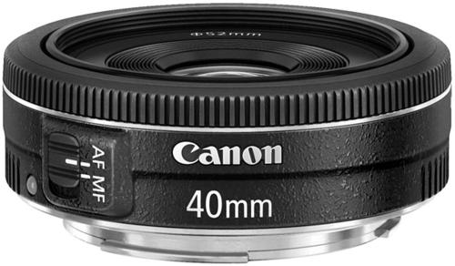 Canon 6310B002 EF 40mm f/2.8 STM; Accordion Tab 3; Accordion Tab 2; Accordion Tab 1; cal Length & Maximum Aperture: 40mm, 1:2.8; Lens Construction: 6 elements in 4 groups; Diagonal Angle of View: 5730'; Focus Adjustment: STM with Full Lens Extension System; Closest Focusing Distance: 0.98 ft./0.3m; Filter Size: 52mm; Max. Diameter x Length, Weight: 2.7 x 0.9 inch, 4.6 oz. / 68.2 x 22.8mm, 130g; UPC 013803147742 (6310B002 6310B002 6310B002)