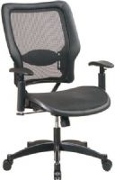 Office Star 63-11712 Space Professional Matrex Back and Leather Seat Ergonomic Chair, Built-in adjustable Lumbar Support, One Touch Pneumatic Seat Height Adjustment, 2-to-1 Synchro Tilt Control with Adjustable Tilt Tension, Height Adjustable Arms with P.U Pads, Gunmetal Finish Base with Dual Wheel Carpet Casters (6311712 63 11712 OfficeStar) 