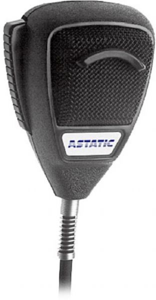 Astatic 631L Noise Cancelling Dynamic Palmheld Microphone, 360-Degree Noise Cancelling, Omnidirectional Polar Pattern, Momentary Thumb Switch, Four Conductor Shielded Cable, Dynamic Transducer, Omnidirectional Polar Pattern, 100Hz to 5000Hz Frequency Response, None, Dynamic Power Requirements, 200 ohms, matches 150 to 1000 ohms Output Impedance, Four-conductor, two-shield Output Connectors (631-L 631 L)