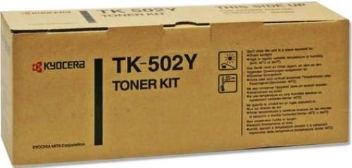 Kyocera 370PD3KM model TK-502Y Toner Cartridge, Yellow Print Color, Laser Print Technology, For use with Kyocera FS-C5016N Color Printer, 8000 Pages Yield at 5% Average Coverage Typical Print Yield, UPC 632983002926 (370PD3KM 370PD-3KM 370PD 3KM TK502Y TK-502Y TK 502Y)