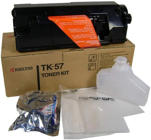 Kyocera 370QC0KM model TK-57 Toner Cartridge, Black Print Color, High Yield Type, Laser Print Technology, 15,000 Pages Yield at 5% Average Coverage Typical Print Yield, For use with Kyocera Printers FS1920 D, FS1920 DN and FS1920 DTN, UPC 632983003640 (370QC0KM 370-QC0-KM 370 QC0 KM TK57 TK-57 TK 57)