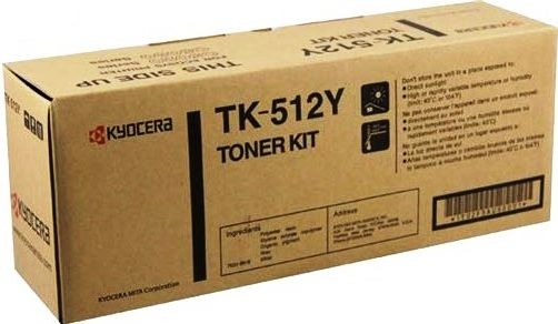Kyocera 0T2F3AUS model TK-512Y Toner Cartridge, Yellow Print Color, Laser Print Technology, For use with Kyocera Mita FS-C5030N, 8000 Pages Yield at 5% Average Coverage Typical Print Yield, UPC 632983006009 (0T2F3AUS 0T2F-3AUS 0T2F 3AUS TK512Y TK-512Y TK 512Y)