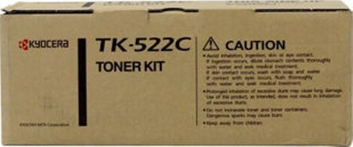 Kyocera 1T02HJCUS0 model TK-522C Toner cartridge, Cyan Print Color, Laser Print Technology, For use with Kyocera Mita FS-C5015N Printer, 4000 Pages Yield at 5% Average Coverage Typical Print Yield, UPC 632983006047 (1T02HJCUS0 1T02-HJCUS0 1T02 HJCUS0 TK522C TK-522C TK 522C)