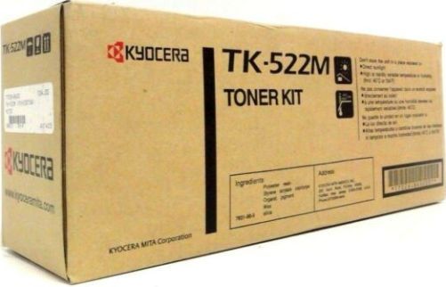 Kyocera 1T02HJBUS0 model TK-522M Toner cartridge, Magenta Print Color, Laser Print Technology, For use with Kyocera Mita FS-C5015N Printer, 4000 Pages Yield at 5% Average Coverage Typical Print Yield, UPC 632983006061 (1T02HJBUS0 1T02-HJBUS0 1T02 HJBUS0 TK522M TK-522M TK 522M)
