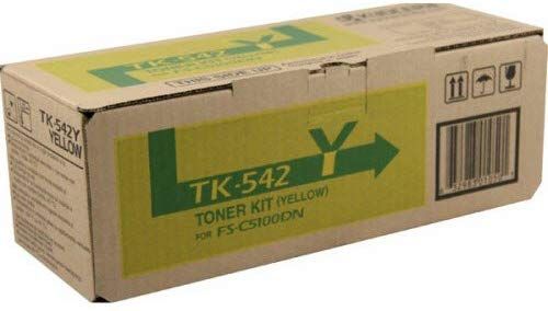 Kyocera 1T02HLAUS0 Model TK-542Y Toner Cartridge, Yellow Print Color, Laser Print Technology, For use with Kyocera Mita FS-C5100DN Printer, 4000 Pages at 5% Average Coverage Typical Print Yield, UPC 632983010501 (1T02HLAUS0 1T02-HLAUS0 1T02 HLAUS0 TK542Y TK-542Y TK 542Y)