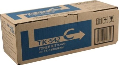 Kyocera 1T02HLCUS0 Model TK-542C Toner Cartridge, Cyan Print Color, Laser Print Technology, For use with Kyocera Mita FS-C5100DN Printer, 4000 Pages at 5% Average Coverage Typical Print Yield, UPC 632983010624 (1T02HLCUS0 1T02-HLCUS0 1T02 HLCUS0 TK542C TK-542C TK 542C)