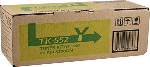 Kyocera 1T02HMAUS0 Model TK-552Y Toner Cartridge, Yellow Print Color, Laser Print Technology, 6000 Pages Typical Print Yield, For use with Kyocera FS-C5200DN Printer, UPC 632983010747 (1T02HMAUS0 1T02-HMAUS0 1T02 HMAUS0 TK552Y TK-552Y TK 552Y)