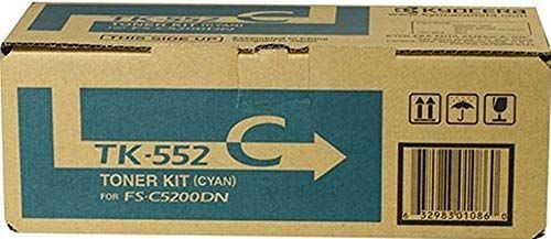 Kyocera 1T02HMCUS0 Model TK-552C Toner Cartridge, Cyan Print Color, Laser Print Technology, 6000 Pages Typical Print Yield, For use with Kyocera FS-C5200DN Printer, UPC 632983010860 (1T02HMCUS0 1T02-HMCUS0 1T02 HMCUS0 TK552C TK-552C TK 552C)