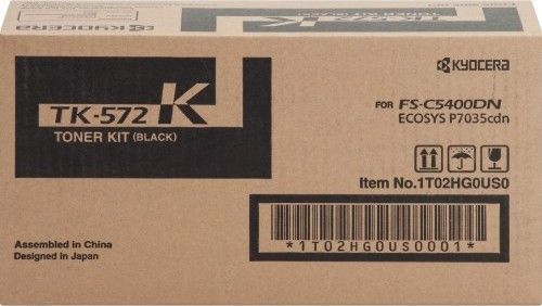 Kyocera 1T02HG0US0 model TK-572K Original Toner Cartridge, Black Print Color, Laser Print Technology, 16000 Pages Typical Print Yield, For use with Kyocera Mita FSC5400DN Printer, UPC 632983013311 (1T02HG0US0 1T02-HG0US0 1T02 HG0US0 TK572K TK-572K TK 572K)