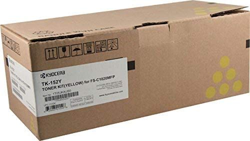 Kyocera 1T05JKAUS0 model TK-152Y Original Toner Cartridge, YellowPrint Color, Laser Print Technology, For use with Kyocera Mita FS C1020MFP Printers, 6000 Pages Yield at 5% Average Coverage Typical Print Yield, UPC 632983015506 (1T05JKAUS0 1T05JK-AUS0 1T05JK AUS0 TK152Y TK-152Y TK 152Y)
