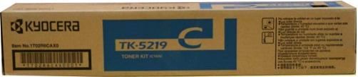 Kyocera 1T02R6CCS0 Model TK-5219C Toner Cartridge, Cyan Print Color, Laser Print Technology, 15,000 Pages Yield at 5% Typical Print Yield, For use with Kyocera TASKalfa 406ci Printer, UPC 632983036303 (1T02R6CCS0 1T02-R6C-CS0 1T02 R6C CS0 TK5219C TK-5219C TK 5219C)