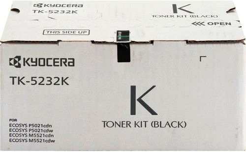 Kyocera 1T02R90US0 model TK-5232K Toner Cartridge, Black Print Color, High Yield Type, Laser Print Technology, 2600 Pages Typical Print Yield , For use with Kyocera Printers P5021cdw, M5521cdw, P5021cdn, UPC 632983037188 (1T02R90US0 1T02-R90U-S0 1T02 R90U S0 TK5232K  TK-5232K TK 5232K )