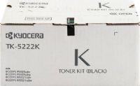 Kyocera 1T02R90US1 model TK-5222K Toner Cartridge, Black Print Color, Standard Yield Type, Laser Print Technology, 1200 Pages Yield Typical Print Yield, For use with Kyocera Printers P5021cdw, M5521cdw and P5021cdn, UPC 632983037201 (1T02R90US1 1T02-R90U-S1 1T02 R90U S1 TK5222K TK-5222K TK 5222K) 